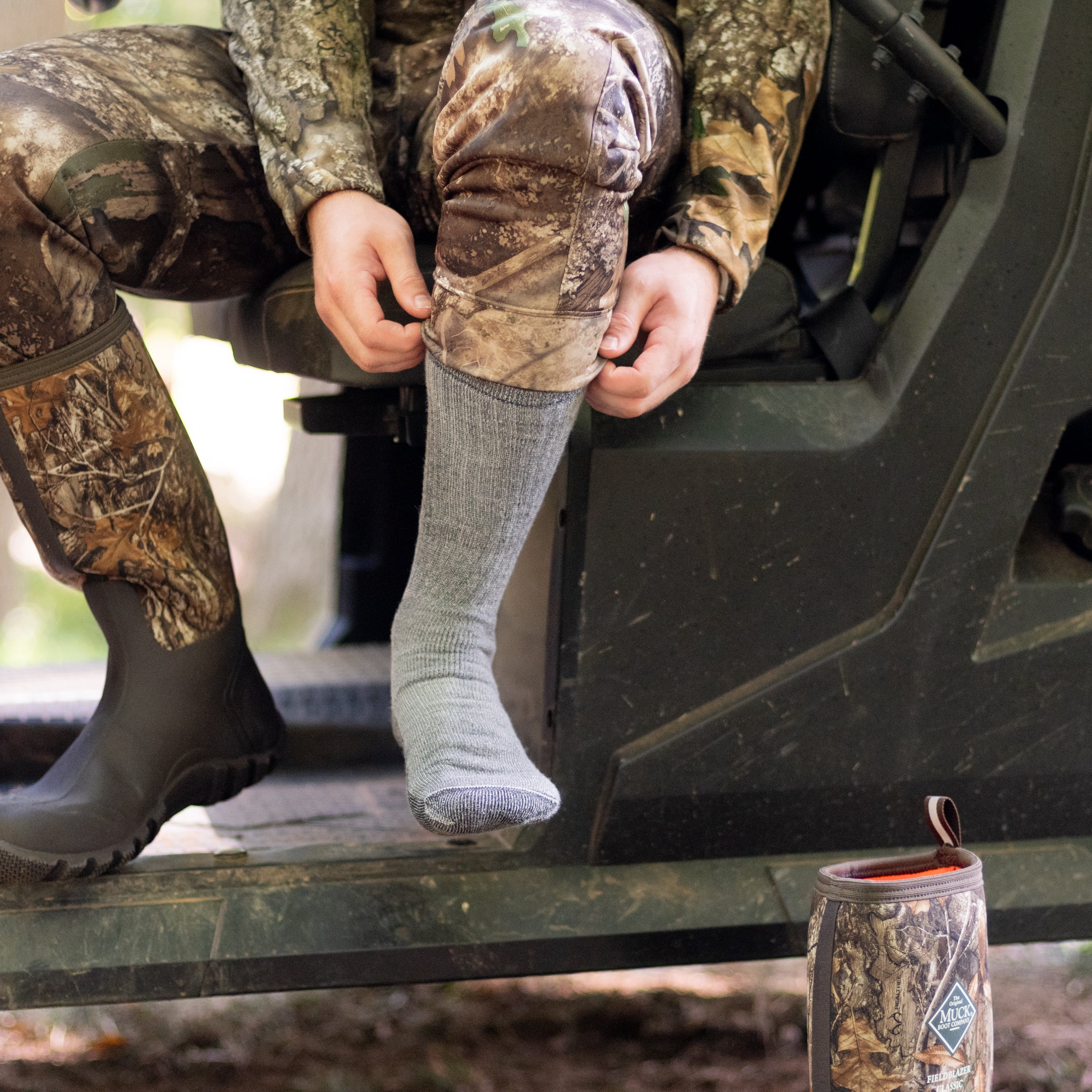 (3 pack) Realtree®, Men's 4-Pair Wool Boot Sock with Polygiene for Odor Protection (Size Large)