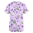 thumbnail image 4 of Easter Day Tshirt Women,Easter Scrub Tops Women Bunny Egg Hunt Print Medical Scrubs Holiday Working Uniform 2026,Ladies Tops and Blouses for Fall, 4 of 5