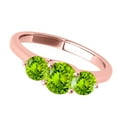 thumbnail image 5 of Aonejewelry Women's 2.25 Carat Three Stone Peridot Ring in 10k Rose Gold, 5 of 5