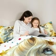 thumbnail image 5 of Feelyou Kawaii White Unicorn Full Size Comforter Sets for Teen, Gold Sunflower Bedding Comforter Set, Magical Animal Reversible Bedding Sets, Lightweight Room Decor, 3 Pieces, 5 of 8