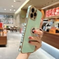 thumbnail image 3 of Dteck Case Compatible with iPhone 11 Pro,5.8 in, Soft Rubber Protective Case, Luxurious Shiny Ring Holder Plated Side Swivel Ring Holder Case, Mint, 3 of 5