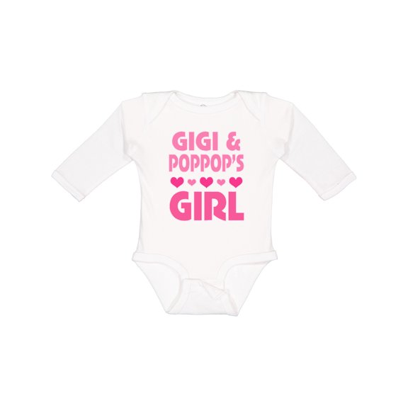 Inktastic Gigi and Poppop Girl Cute Valentine Girls Long Sleeve Baby Bodysuit