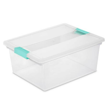 Sterilite - Plastic Deep Storage Container Bin with Latching Lid (4 Pack)