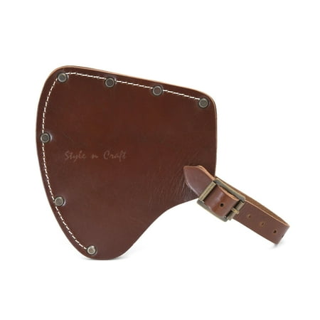 

98027 - Camper s Axe Sheath in Dark Tan Heavy Full Grain Leather | Style n Craft