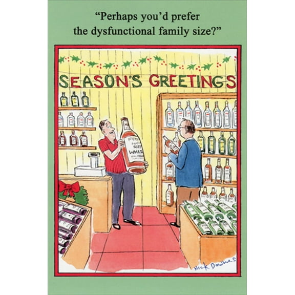Nobleworks Dysfunctional Family Size Bottle Box of 12 Humorous : Funny Christmas Cards