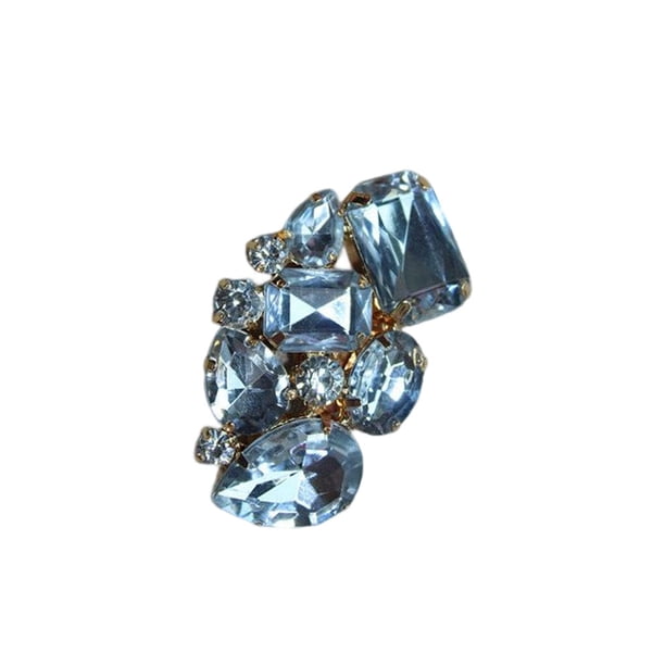Qarigey Paquete de 2 zapatos Clips Rhinestone flor hebilla boda fiesta zapato tacones altos sandalias decoración joyería para mujer Calzado Blanco Qarigey AP013819-01