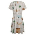 thumbnail image 5 of Cartoon Camper Short Sleeve Dress Women Summer Evening Dresses Ladies Sundress, 5 of 7