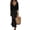 Black, variant on Women's Vintage Solid V Neck Long Sleeve Knit Sweater with Satin Cami Top & Maxi Dress Set, Casual Elegant Satin Slip Dress and Loose Knit Pullover Two-Piece for Daily Wear - Complexion M