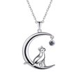 thumbnail image 2 of SILVERCUTE Collier Chaton Pendentif Chat Lune Croissant Romantique en Argent Sterling pour Femmes, 2 of 4
