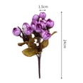 thumbnail image 5 of Eoperou Artificial Rose 15 Head Realistic Colorful Fake Flower Wedding Home Office Table Centerpiece Faux Floral Branch Flower Arrangement Decoration, 5 of 7
