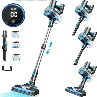 KUOSE Cordless Vacuum Cleaner, 38000PA/450W 50min 2500mah for Home Pet Hair Carpet Wood Floor (Blue)