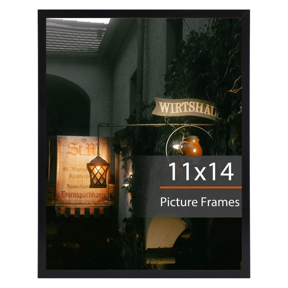 11x14 Picture Frame, Black 11 by 14 Thin Poster Frame for Wall Display, Single