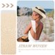 thumbnail image 5 of Sombrero de paja con ala ancha enrollable y lazo para mujer y niña, estilo bombín para playa, para verano (beige), 5 of 5