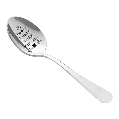 

Wozhidaoke dinnerware sets Engraved Spoon Wonderful Present For Lover Couple And Girlfriend Boyfriend Tableware Coffee Spoons With Engraving kitchen gadgets