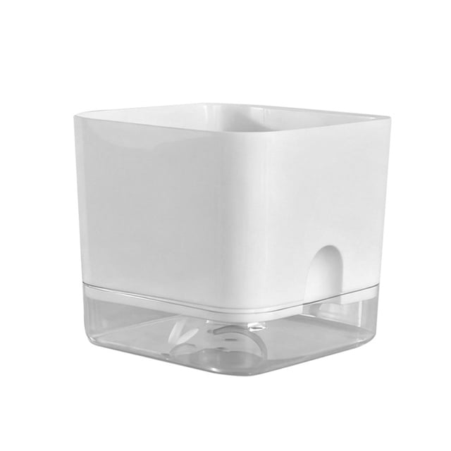 Self Watering Planter Square Flower Pot with Water Reservoir Wick Rope Modern Plant Pot for Indoor Desk Home Decor