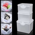thumbnail image 2 of Caja de almacenamiento multiusos, estuche de plástico de forma Rectangular con tapa, contenedor transparente para cosas pequeñas, almacenamiento de joyas y diadema, 2 of 5