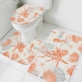 thumbnail image 3 of Orange Starfish Bath Mat 3 Piece Bathroom Rug Set, Rustic Ocean Coastal Shells Conch Coral Non Slip Bath Rug Contour Mat and Toilet Lid Cover, Absorbent Shower Mats Soft Bath Rugs and Mats Sets, 3 of 8