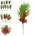 thumbnail image 2 of Real Touch Norfolk Pine Branch - Artificial Christmas Green Plants Branches Faux Greenery Stem Fake Cedar Pine Picks for Vase Diy Crafts Garland Wreath Xmas Indoor Outdoor Home Decor Harlik, 2 of 9