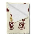 thumbnail image 2 of Coffee Soft Flannel Fleece Throw Blanket, Coffee House Pattern Abstract Design Elements Traditional Grunge Effect, Cozy Plush for Indoor and Outdoor Use, 50" x 70", Beige Maroon Green, by Ambesonne, 2 of 5