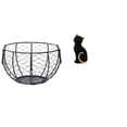 thumbnail image 1 of Cesta De Alambre Para Guardar Huevos, Cesta Tejida De Alambre De Hierro, Cesta De Frutas Y Verduras Campestres, Estatua De Gato, Figura Decorativa De Resina, Adorno De Escritorio Coleccionable,, 1 of 8