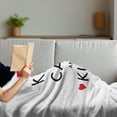 thumbnail image 3 of Keep Calm Soft Flannel Fleece Throw Blanket, Kiss Me Poster Design with Red Hearts and a Kiss Valentines Day Romance, Cozy Plush for Indoor and Outdoor Use, 50" x 60", Black Red White, by Ambesonne, 3 of 5