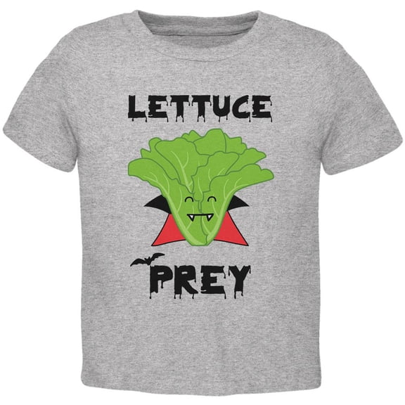 Halloween Vegetable Lettuce Let Us Prey Dracula Funny Youth T Shirt Heather YXL
