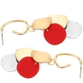 thumbnail image 4 of 1 par de pendientes de moda mujer creativa ganchos para la oreja elegante accesorio para la oreja rojo, 4 of 6