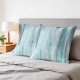 thumbnail image 6 of Pillow Covers 20x20 Set of 2, Turquoise Gray Ombre Square Throw Pillow Covers for Couch/Sofa/Living Room, Modern Abstract Art Oil Painting Decorative Soft Pillowcases for Couch Throw Pillows, 6 of 9