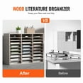 thumbnail image 2 of VEVOR Wood Literature Organizer File Sorter Paper Storage Holder 27 Slots Grey, 2 of 9