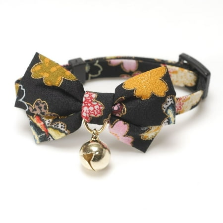 UPC: 4580471861301 | Necoichi Kimono Bow Tie Cat Collar (Black)
