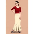 thumbnail image 2 of eloria Light Beige Soft Comfy Pleated Saree Silhouette Saree Shapewear Flare Petticoat for Women Lycra Cotton Blended Petticoat Skirts for Women Shape Wear Dress for Saree, 2 of 6