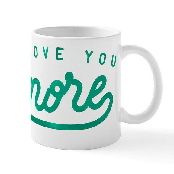 CafePress - I Love You More Green Mug - 11 oz Ceramic Mug - Novelty Coffee Tea Cup