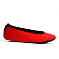 thumbnail image 4 of NuFoot Sparkle Ballet Flats Women's Shoes, Best Foldable & Flexible Flats, Slipper Socks, Travel Slippers & Exercise Shoes, Dance Shoes, Yoga Socks, House Shoes, Indoor Slippers, Red, Medium 2 Count, 4 of 5