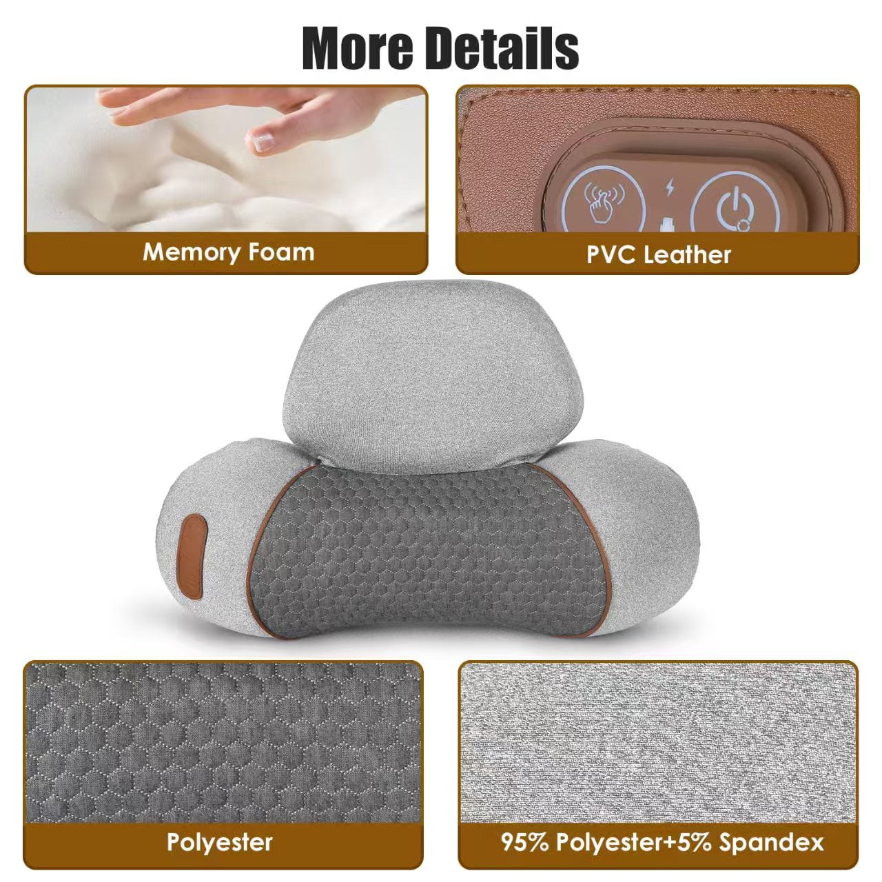 3-in-1 Heated Neck Massager Pillow with Vibration & Airbag, Relaxing Cervical Support Gift for Family & Friends
