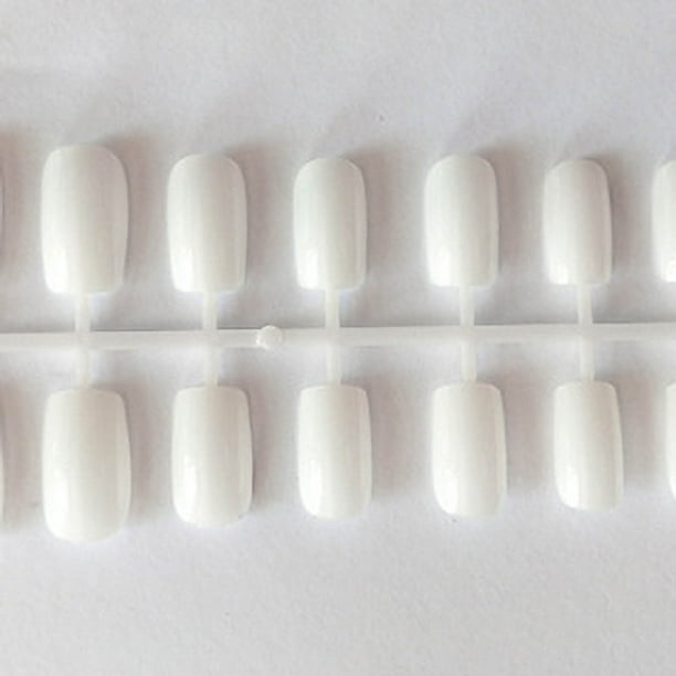 Fiudx Parche de Uñas Postizas Largas Rectangulares de Color para Decoración de Uñas, 24 Unidades