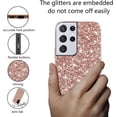 thumbnail image 3 of Compatible with Samsung S21 Ultra Case Glitter Shockproof, for Samsung Galaxy S21 Ultra Phone Case Bling Sparkly Soft TPU and PC Silicone Shiny Girl Women Thin Protective Cover (Rose Gold), 3 of 14