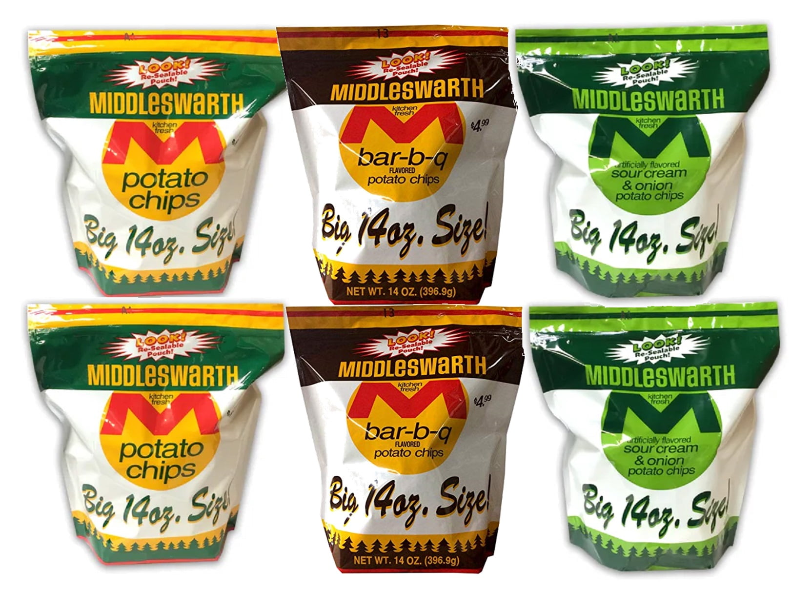 Middleswarth Kitchen Fresh Potato Chips Original, BBQ, Sour Cream