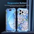 thumbnail image 7 of CASEFIV for iPhone 15 Pro Case,Shockproof Rugged Heavy Duty Cute Colorful Flower Floral Design Protective for Girls Women Cover for Apple iPhone 15 Pro 6.1 inch,Acid Blue, 7 of 7