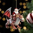 thumbnail image 3 of LanSuare Christmas Dinosaur and Santa Claus Ornament, 3.14Inch Multicolour Cute Dinosaur and Santa Claus Pendant, Suitable for Vehicle Interior, Gift Giving, Christmas Tree Decor, 3 of 5