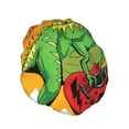 thumbnail image 2 of Disketp Cool Dinosaur Playing Guitar Shower Caps,Reusable Shower Cap For Women, Double Layer Waterproof Hair Cap, Large Size For All Hair Lengths,For Girls Spa Home Salon Use, 2 of 9