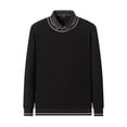 thumbnail image 1 of pstuiky camisa de manga larga para hombre, Suéter informal de dos capas con cuello vuelto para hombre, cálido, de manga larga, color liso camisetas de hombre l, 1 of 5