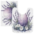 thumbnail image 3 of Ryvnso Egg Lavender Flowers Bathroom Shaggy Rugs Toilet U Shape Mat Soft Contour Rug 20"x24", 3 of 9