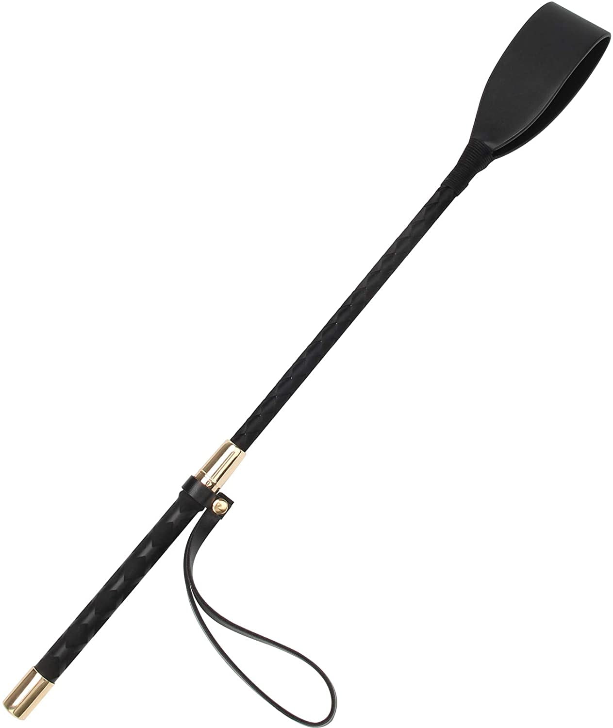Horse Racing and Equestrian Performance,Black Hand Woven Leather Flogger with Bread Riding Crop Whip for Horse Riding Samdray 30 Inch Horse Whip