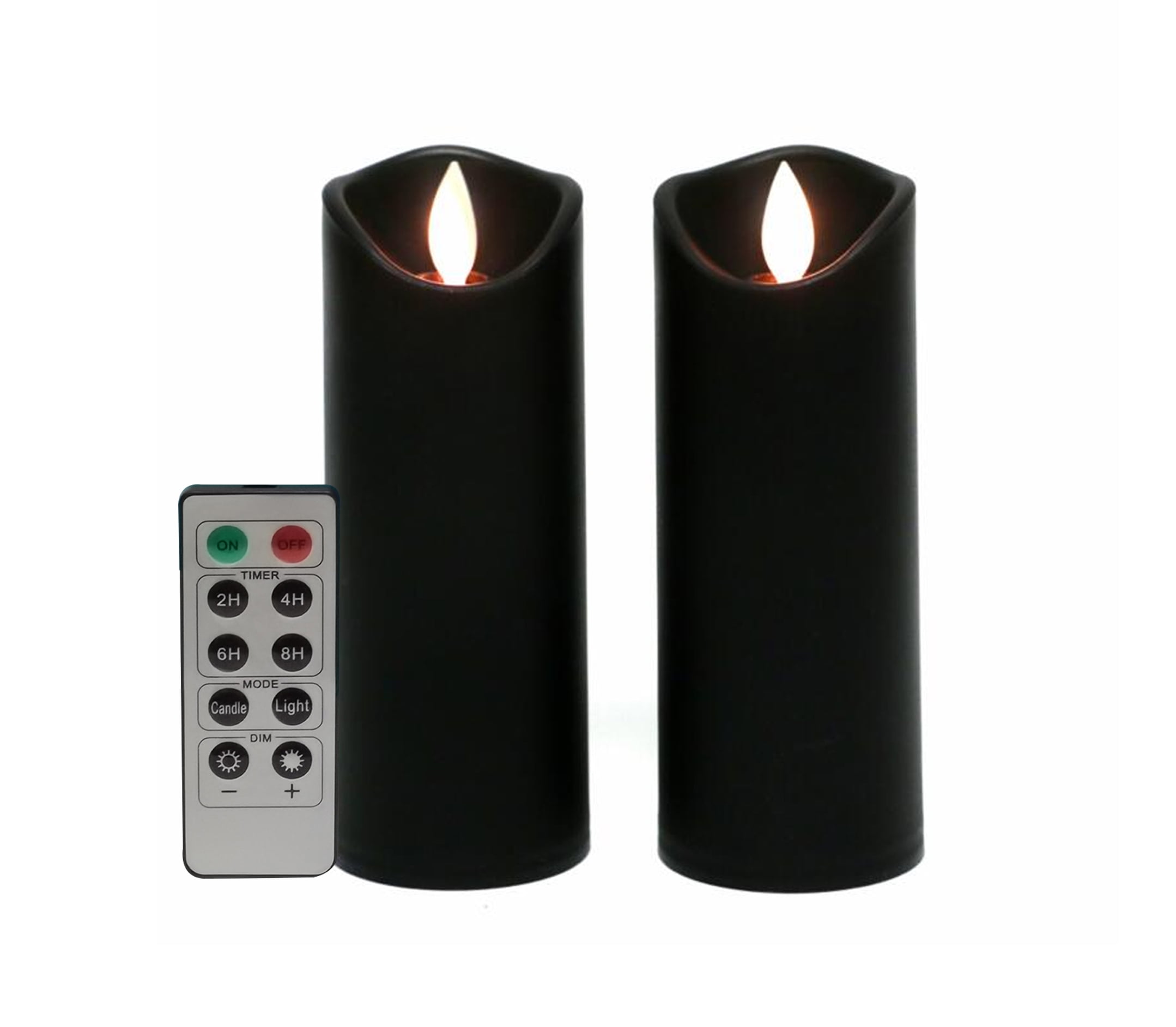 Grey 3 Sizes Premier Water Fountain Flame LED Candle Battery Operated with Remote Control 
