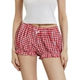 thumbnail image 2 of Michellecmm Women's Summer Casual Pajama Shorts Elastic Band Ruffle Trim/Plaid/Solid Color/Duck Print Lounge Shorts, 2 of 9