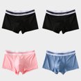 thumbnail image 1 of Summer Men Boxers Ice Silk Seamless Panties Ultra-thin Gradient Color Underpants Breathable 4 PCS Set Slip Silk Panties Men 16 XXL, 1 of 6