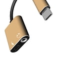 thumbnail image 2 of Bearachild USB C Audio Splitter C a Jack 3,5mm tipo C Cable adaptador auriculares Cable auricular 3,5mm adaptador convertidor para Teléfono y Comunicación Oro tirano, 2 of 5