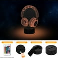 thumbnail image 3 of YSITIANNA Headset Gifts, Headset Night Light for Kids, Christmas and Birthday Party Supplies for Boys/Girls, Earphone Decoration 3D Illusion Lamp, 16 Colors Change with Remote Control STNL#2764, 3 of 6