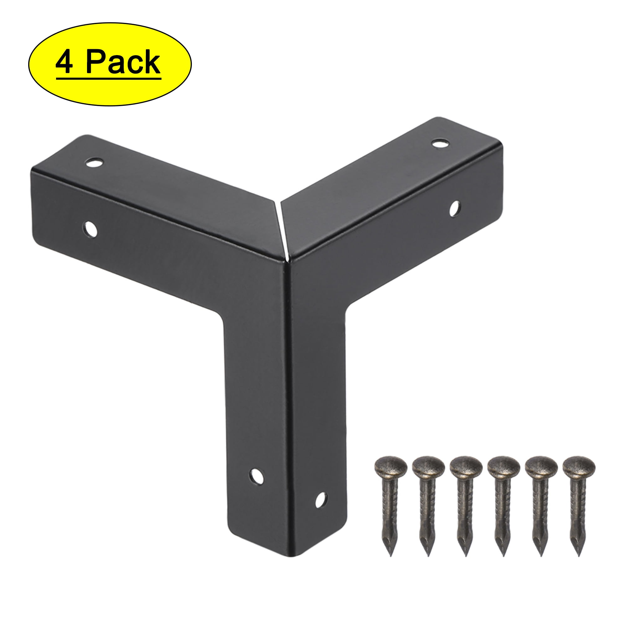 33x33x33mm Metal Box Corner Protectors Iron Black 4 Pack