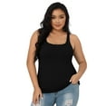 thumbnail image 3 of Sociala Plus Size Square Neck Slim Camisole For Women Adjustable Straps Stretch Tank Tops, 3 of 7